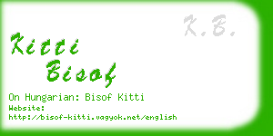 kitti bisof business card